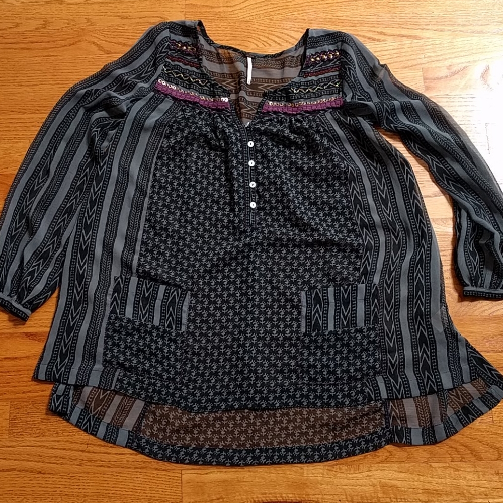 Free People Death in the Wind Boho Top